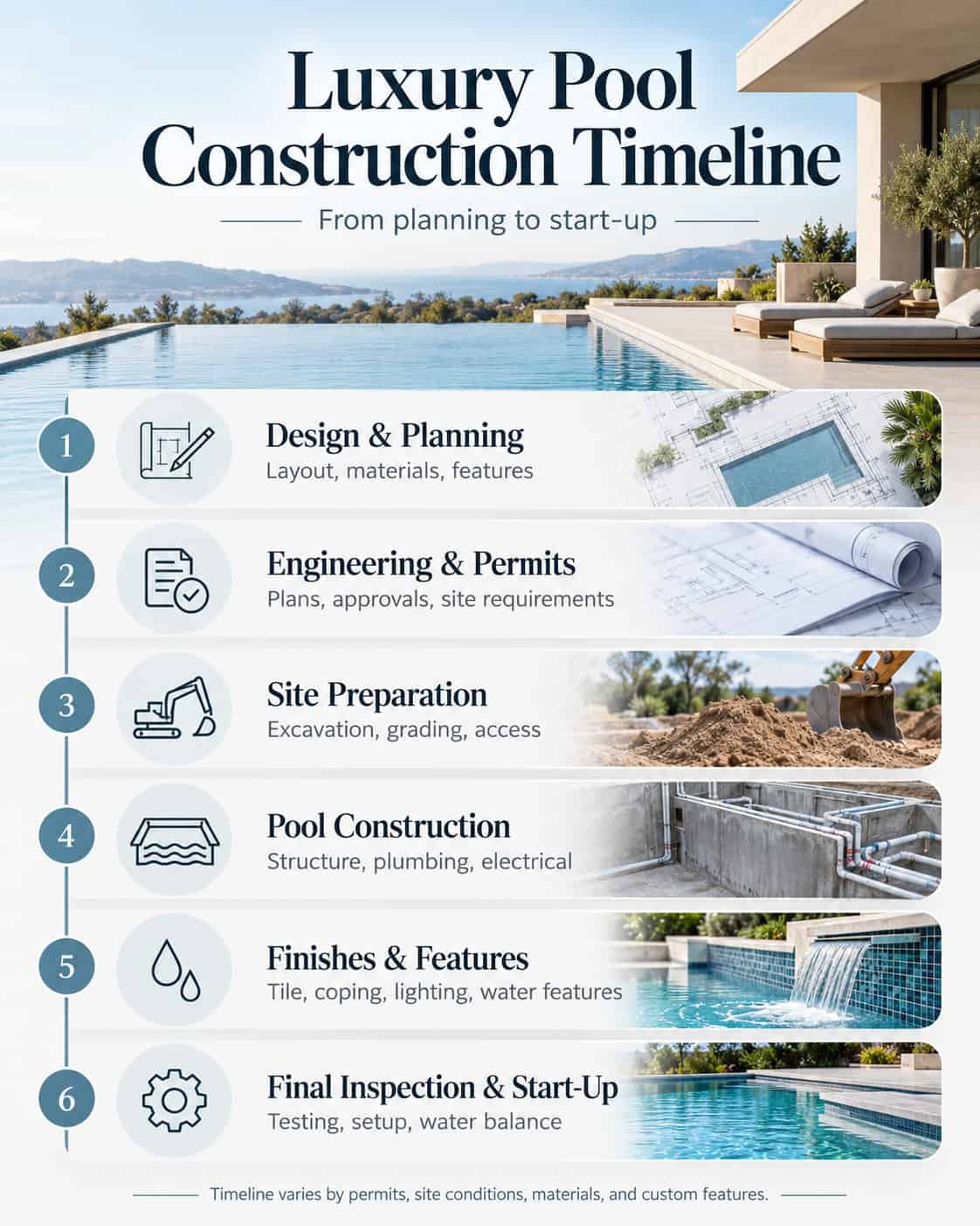 What Is the Typical Luxury Pool Construction Timeline?