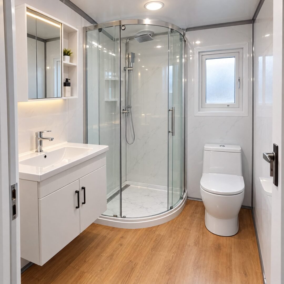Bathroom inside an expandable home
