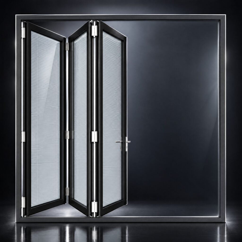 Struxa Panoramic Vinyl Bifold Door with Blinds